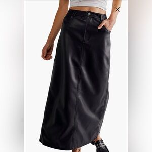 Free People City Slicker Faux Leather Maxi Skirt